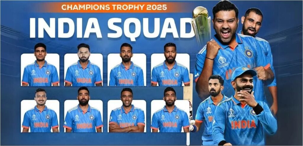 ICC Champions Trophy India Squad 2025 Expected Players List