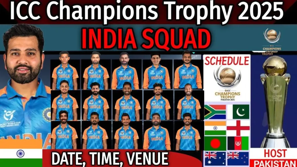 India Team Squad Players List For Champions Trophy 2025